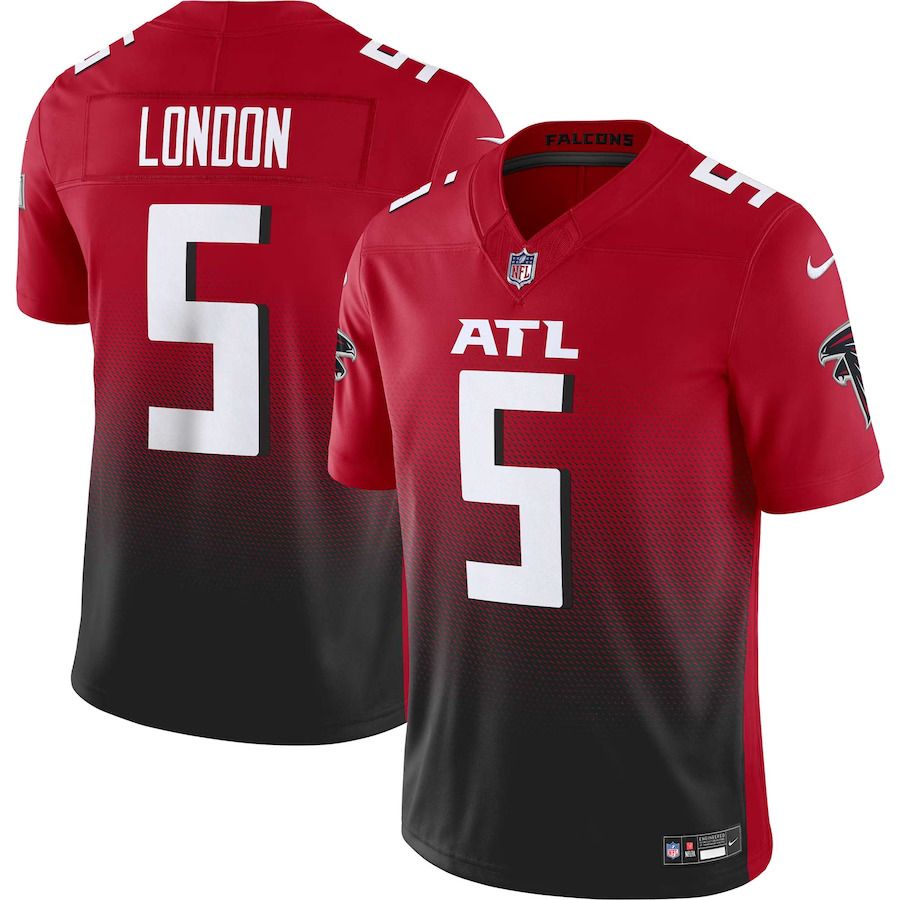 Men Atlanta Falcons #5 Drake London Nike Red Vapor F.U.S.E. Limited NFL Jersey